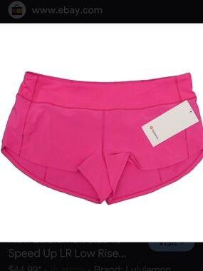 Lululemon Speed Up Low Rise Short 2.5" Lined Sonic Pink size 12 BRAND NEW
